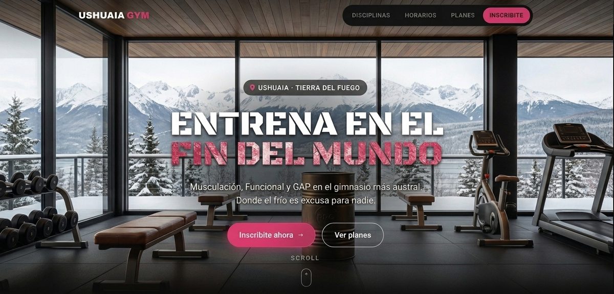 Demo de sitio web para gimnasio boutique.